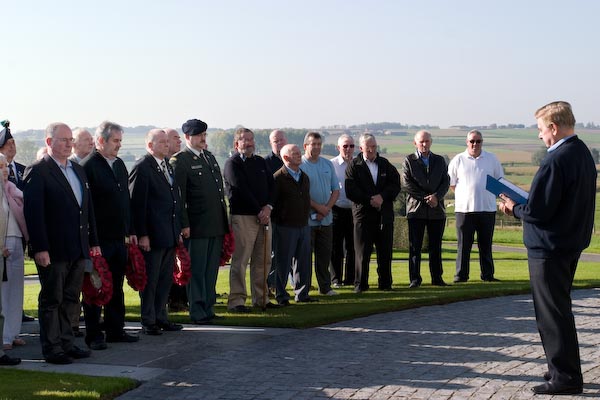 Combined Irish Regiments Association open air prayer service at the Irish Peace Park October 2007